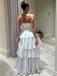 Elegant White  A-Line Strapless Ruffle Popular Long Evening Dresses, Formal Dresses, Birthday Party, WGP563