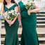 Elegant Green V-Neck Mermaid Sleeveless Wedding Guest Bridesmaid Dresses,WGM406