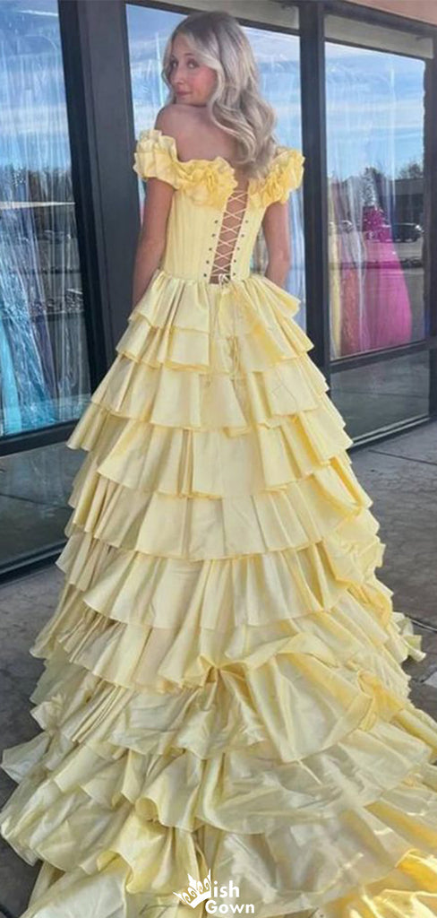Elegant Off-shoulder A-line Long Prom Dress Ideas, Evening Party Dresses,WGP1210