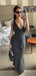 Sexy Black V-Neck Mermaid  Long Sleeve Popular Long Evening Dresses, Formal Dresses, Birthday Party, WGP672