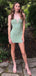 Sexy Green Sweetheart Mermaid Pleats Long Sleeveless Popular Cheap Short Homecoming Dresses, EPT250