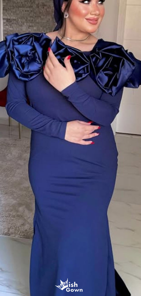 Gorgeous Long Sleeves Mermaid Long Prom Dress Ideas, Evening Party Dresses,WGP1599