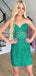 Sexy Green Sweetheart Tight Flower Lace Popular Cheap Short Homecoming Dresses, EPT279