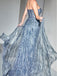 Sparkly Blue Sweetheart Mermaid Long Prom Dress Ideas, Evening Party Dresses,WGP1912
