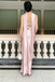 Elegant Pink Satin Column Prom Gown Mock Neck Off-the-Shoulder Formal Dress,WGP2200