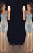 Shiny Blue Spaghetti Strap Mermaid Long Prom Dress Ideas, Evening Party Dresses,WGP1662