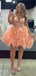 Elegant Pink Sweetheart A-Line Short Floral Homecoming Dresses For Birthday Party, EPT689