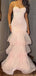 Elegant Pink Spaghetti Strap Mermaid Long Prom Dress Ideas, Evening Party Dresses,WGP1784