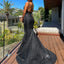 Sparkly Black Spaghetti Strap Mermaid Long Prom Dress Ideas, Evening Party Dresses,WGP1909