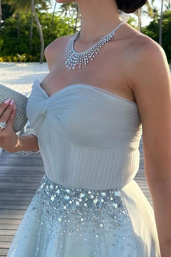 Elegant Blue Sweetheart A-Line Long Prom Dress Ideas, Evening Party Dresses,WGP1899