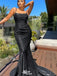 Sparkly Black Spaghetti Strap Mermaid Long Prom Dress Ideas, Evening Party Dresses,WGP1909