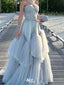 Elegant Blue Sweetheart A-Line Long Prom Dress Ideas, Evening Party Dresses,WGP1899