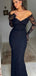 Sexy Black Long Sleeve Mermaid Lace Long Prom Dress Ideas, Evening Party Dresses,WGP1760