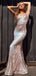Unique pink Spaghetti Strap Mermaid Long Prom Dress Ideas, Evening Party Dresses, WGP2012