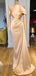 Elegant Champagne Long Sleeve Mermaid Sleeveless Party Prom Dresses,Evening Dress Online, WGP852