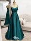 Green Spaghetti Straps V Neck Lace up Back Long Party Dress Prom Dresses,Evening Dress Online, WGP931