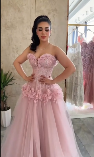 Elegant Pink Sweetheart A-Line Long Prom Dress Ideas, Evening Party Dresses,WGP1947