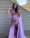 Unique Lavender One-Shoulder Mermaid Long Prom Dress Ideas, Evening Party Dresses, WGP2027
