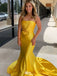 Elegant Yellow Sweetheart Mermaid Long Prom Dress Ideas, Evening Party Dresses,WGP1810