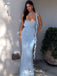Elegant Blue Spaghetti Strap Mermaid Long Prom Dress Ideas, Evening Party Dresses,WGP1823