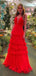 Elegant Red Sweetheart A-Line Ruffle Sleeveless Party Prom Dresses,Evening Dress Online, WGP855