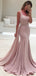Elegant Pink One-Shoulder Mermaid Long Prom Dress Ideas, Evening Party Dresses,WGP1696