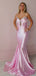 Elegant Pink Spaghetti Strap Mermaid Long Prom Dress Ideas, Evening Party Dresses, WGP2028