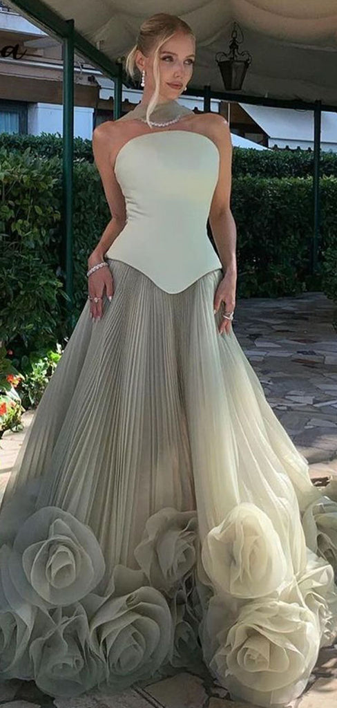 Elegant Green Sweetheart A-Line Long Prom Dress Ideas, Evening Party Dresses,WGP1948