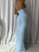 Elegant Blue Halter Mermaid Long Prom Dress Ideas, Evening Party Dresses,WGP1824