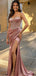 Sparkly Pink Prom Dress Sexy Sheer Corset Strapless Sweetheart High Slit Dress,WGP2050