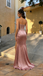 Sparkly Pink Prom Dress Sexy Sheer Corset Strapless Sweetheart High Slit Dress,WGP2050