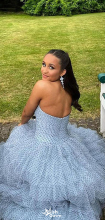 Gorgeous Sweetheart Strapless Backless A-line Long Prom Dress Ideas, Evening Party Dresses,WGP1269