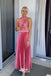 Stylish Halter Sheath Open Back Party Dress Long Prom Dresses to Impress, WGP955