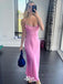 Sexy Pink Spaghetti Straps Sheath Long Party Dress Prom Dresses,Evening Dress Online, WGP921