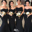 Elegant Black Mermaid Sweetheart Sleeveless Wedding Guest Bridesmaid Dresses,WGM354