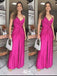 Elegant V Neck Front Slit A-line Long Party Dress Prom Dresses,WGP1002