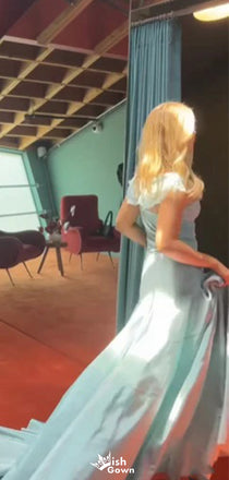 Elegant Spaghetti Strap Off-shoulder A-line Unique Long Prom Dress Ideas, Evening Party Dresses,WGP1343