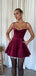 Elegant Red Spaghetti Strap A-Line Short Homecoming Dresses For Birthday Party, EPT682