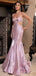 Charming Pink Spaghetti Strap Mermaid Long Prom Dress Ideas, Evening Party Dresses, WGP1990