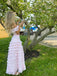 Pretty Floral Off Shoulder Two-Piece Prom Dress Ruffled Tiered Maxi Skirt Set,WGP2168