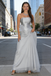 Classy Silver Grey Tulle A-Line Prom Gown Strapless Corset Formal Evening Wear,WGP2202