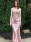 Fancy Pink Satin Prom Dress Classy Strapless Corset Bodice Mermaid Formal Party Gown,WGP2079