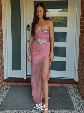 Elegant Sweetheart Strapless Mermaid Long Prom Dress Ideas, Evening Party Dresses,WGP1378