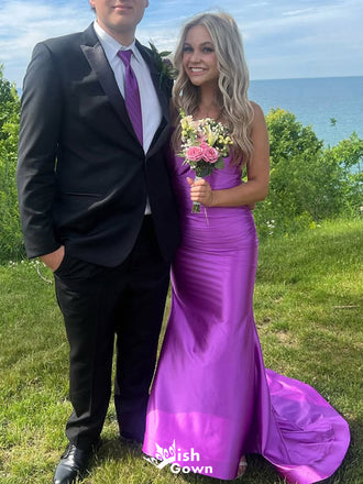 Gorgeous Strapless Straight Across Mermaid Long Prom Dress Ideas, Evening Party Dresses,WGP1414