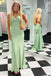 Sexy Mint Green Spaghetti Straps Sweetheart Lace up Back Mermaid Long Party Dress Prom Dresses ,WGP1025