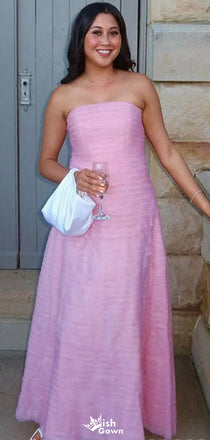 Casual Strapless Straight Across A-line Long Prom Dress Ideas, Evening Party Dresses,WGP1435