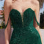 Sparkly Mermaid Emerald Green Off Shoulder Sequins Side Slit  Long Maxi Prom Dresses,Evening Gowns,WGP352