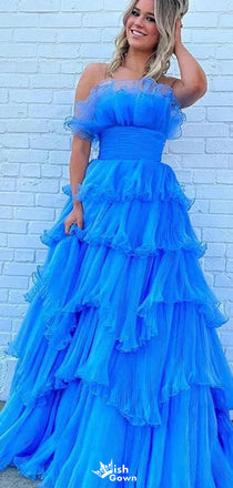 Elegant Strapless Straight Across A-line Long Prom Dress Ideas, Evening Party Dresses,WGP1439