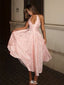 Elegant Rose Pink Prom Dress V Neck Backless A-Line Long Formal Gown,WGP2052