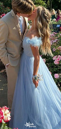 Gorgeous Off-shoulder A-line Long Prom Dress Ideas, Evening Party Dresses,WGP1447